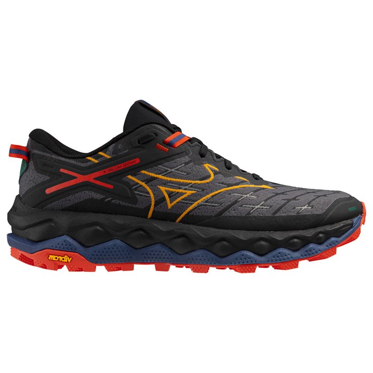 Mizuno Trail shoes Wave Mujin 10 Black Apricot Spicy Orange Overview
