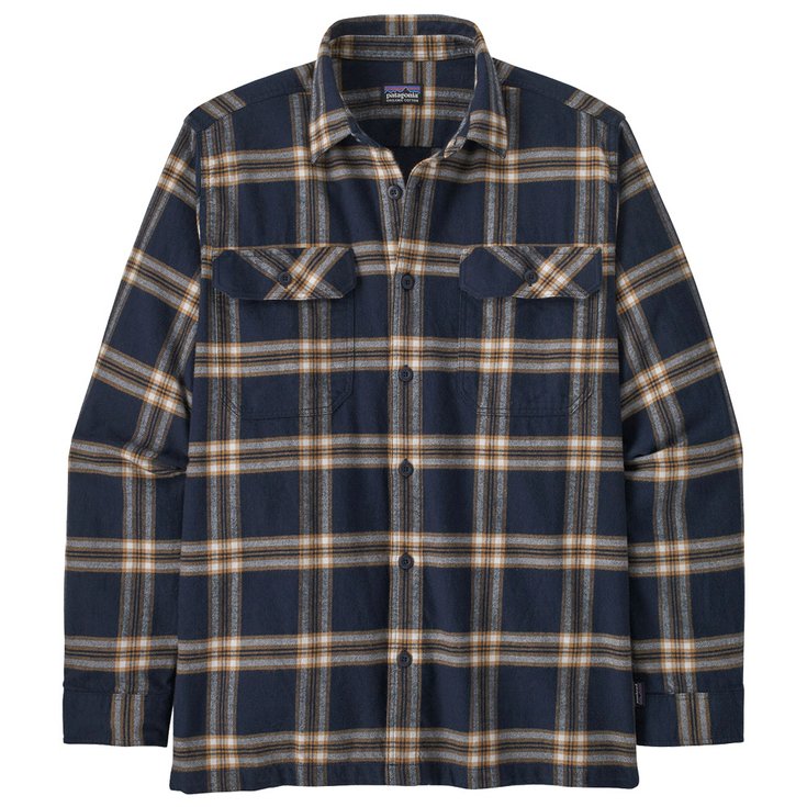 Patagonia Chemise Long Sleeved Organic Cotton Flannel North Line: New Navy Présentation