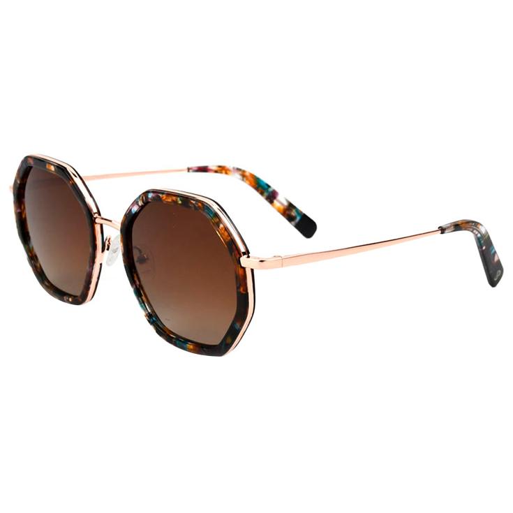 Binocle Eyewear Sonnenbrille Angela Shiny Pink Gold Blue Tortoise Gradient Brown Polarized Präsentation