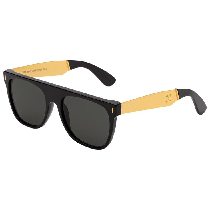 Retro Super Future Sunglasses Flat Top Francis Black Black Overview