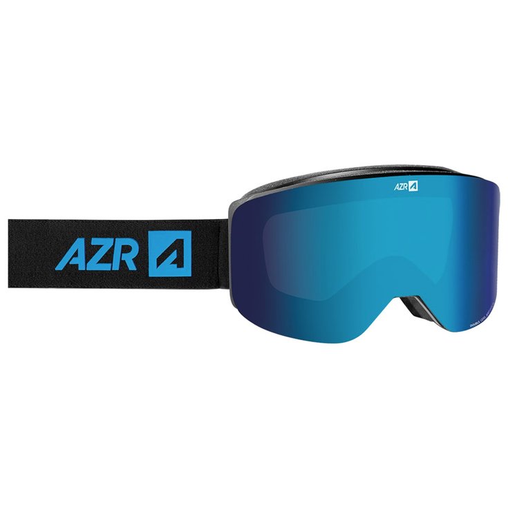 AZR Masque de Ski Galaxy Otg Mat Noir Full Bleu Multicouche + Jaune Présentation