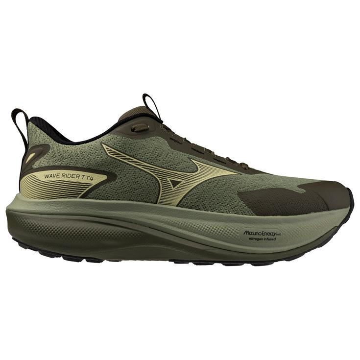 Mizuno Gravelrunning-Schuhe Wave Rider Tt 4 Sea Spray Beechnut Forest Nigh Präsentation