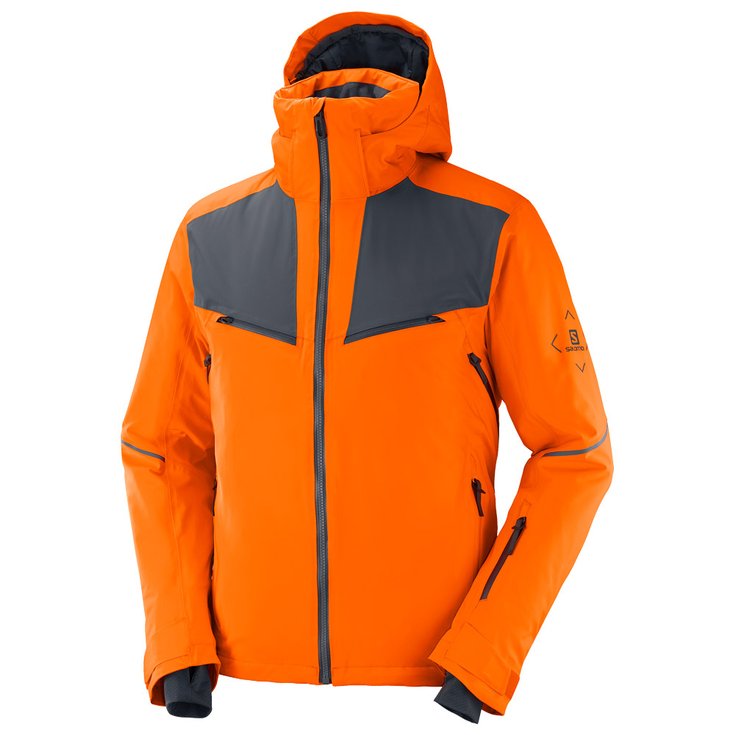 Salomon Ski Jacket Brilliant Red Orange Pureed Pumpkin Overview