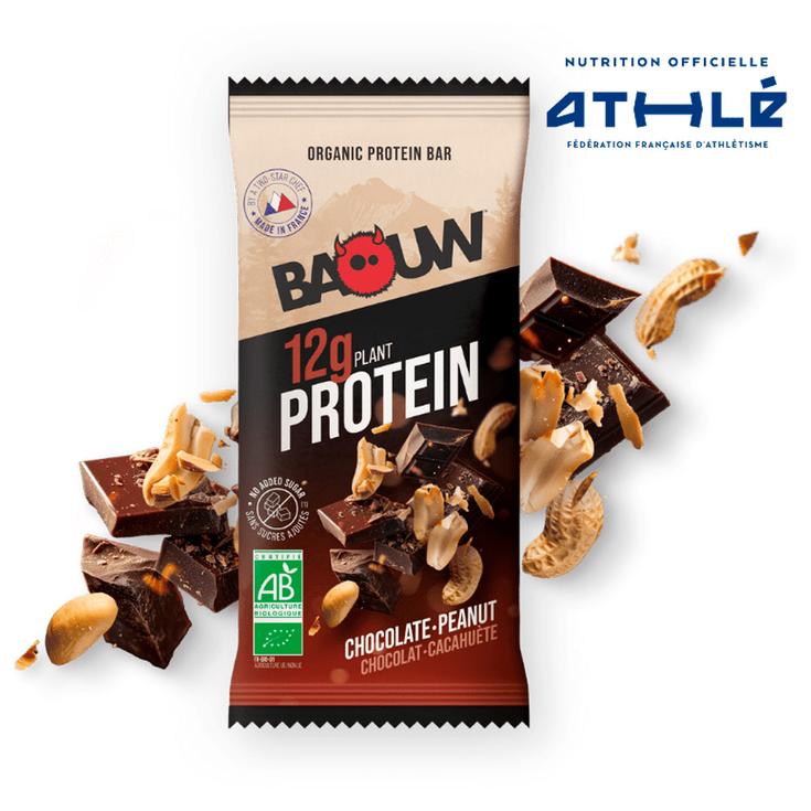 Baouw Energiereep Protéinée Bio 50 g. Chocolat & Cacahuète Voorstelling