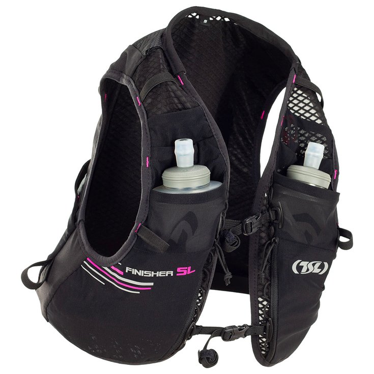 TSL Chaleco Trail Finisher 5 + 2 Flasks Souples 500 ml Black Pink Presentación