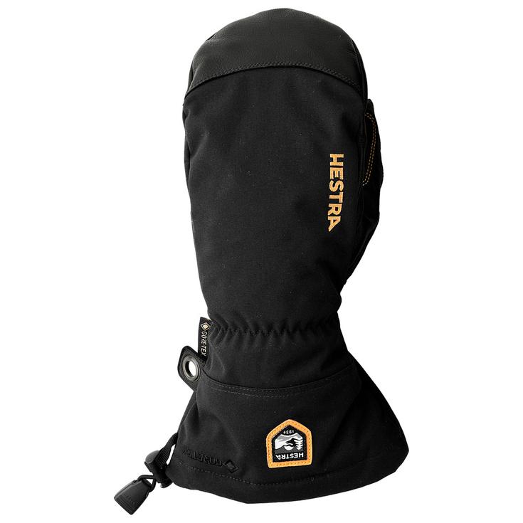 Hestra Fäustling Army Leather Gore-Tex Mitt Black Präsentation
