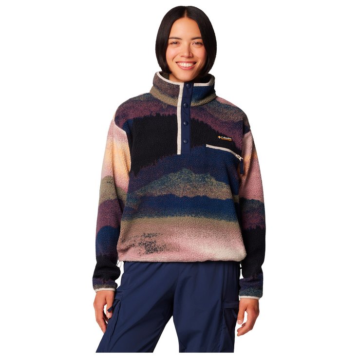 Columbia Fleece Helvetia II Printed Cropped Half Snap W Collegiate Navy Dolomites Overview