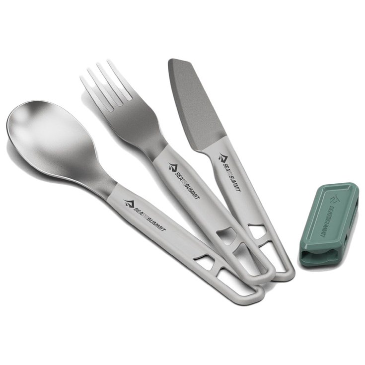 Sea To Summit Couverts Detour Stainless Steel Cutlery Set 3 Grey Présentation