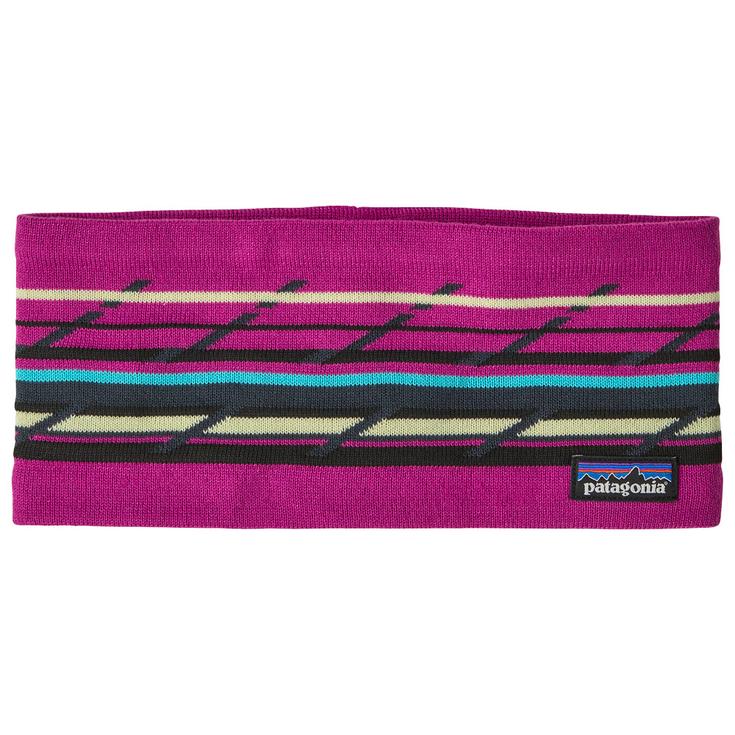 Patagonia Fascia Powder Town Headband Minded Geo Amaranth Pink Presentazione