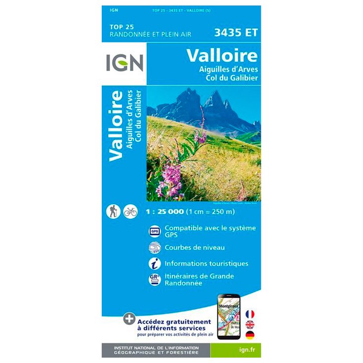 IGN 3435ET Valloire, Aiguilles d'Arves, Col du Galibier 