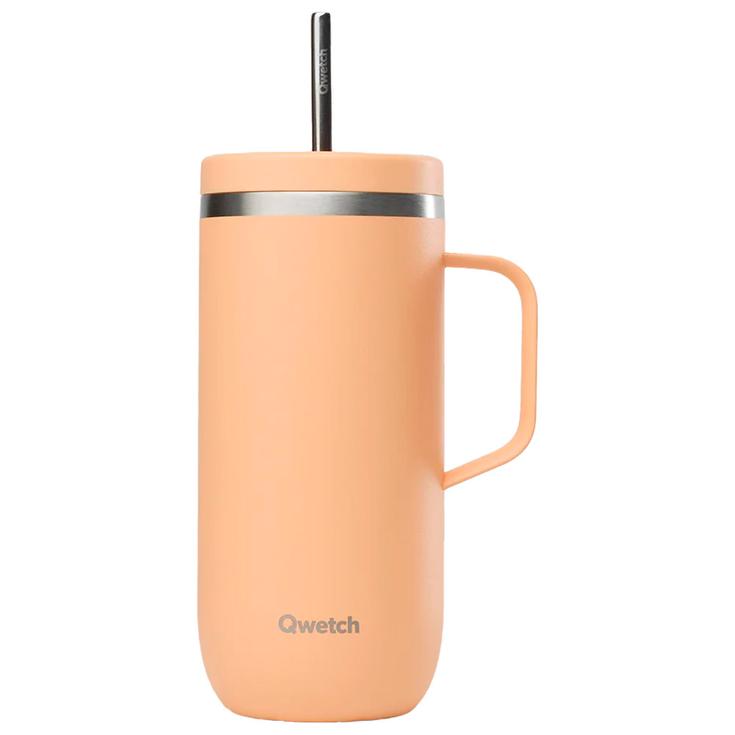 Qwetch Mug Cold Cup 600 ml + Anse Matt Pastel Abricot Overview